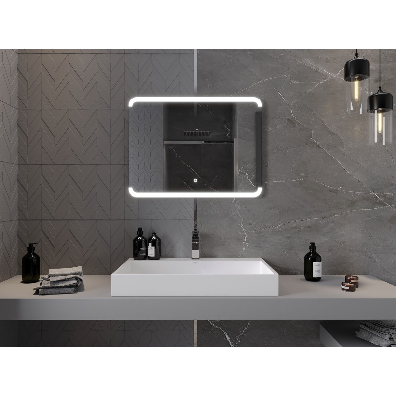 Mexen Nida osvetlené kúpeľňové zrkadlo 80 x 60 cm, LED 6000K, proti zahmlievaniu - 9806-080-060-611-00