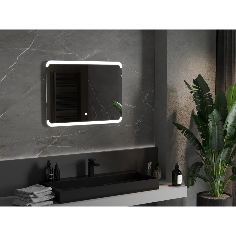 Mexen Nida podsvietené kúpeľňové zrkadlo 80 x 60 cm, LED 6000K, proti zahmlievaniu - 9806-080-060-611-00