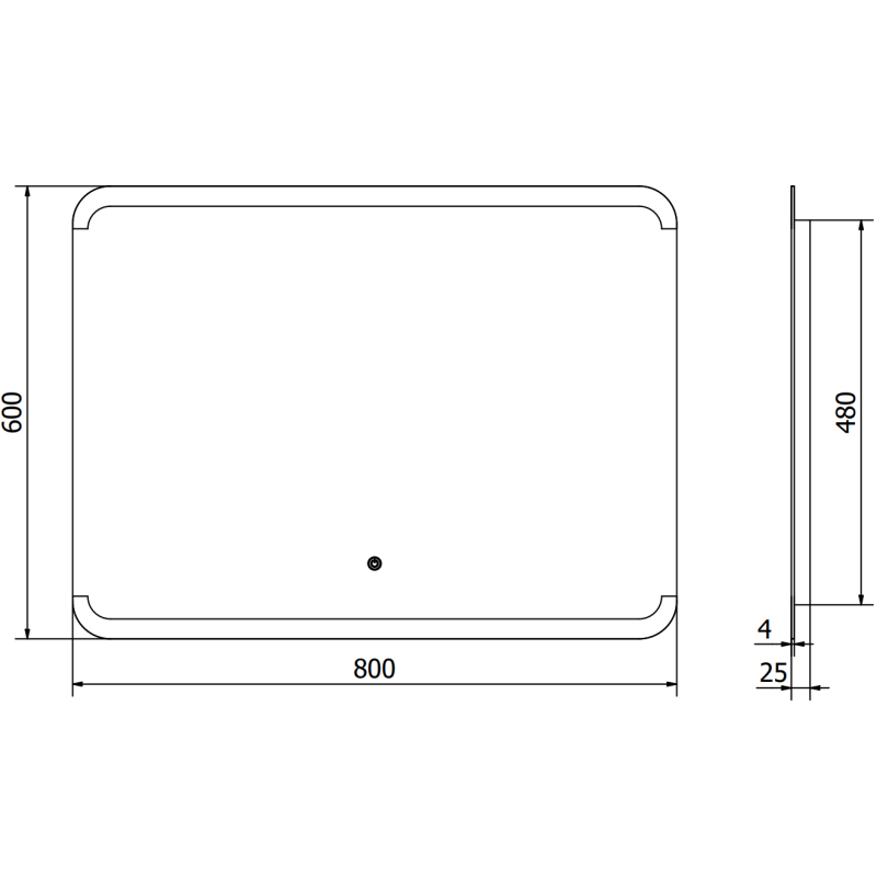 Mexen Nida kúpeľňové zrkadlo s podsvietením 80 x 60 cm, LED 6000K, ochrana proti zahmlievaniu - 9806-080-060-611-00