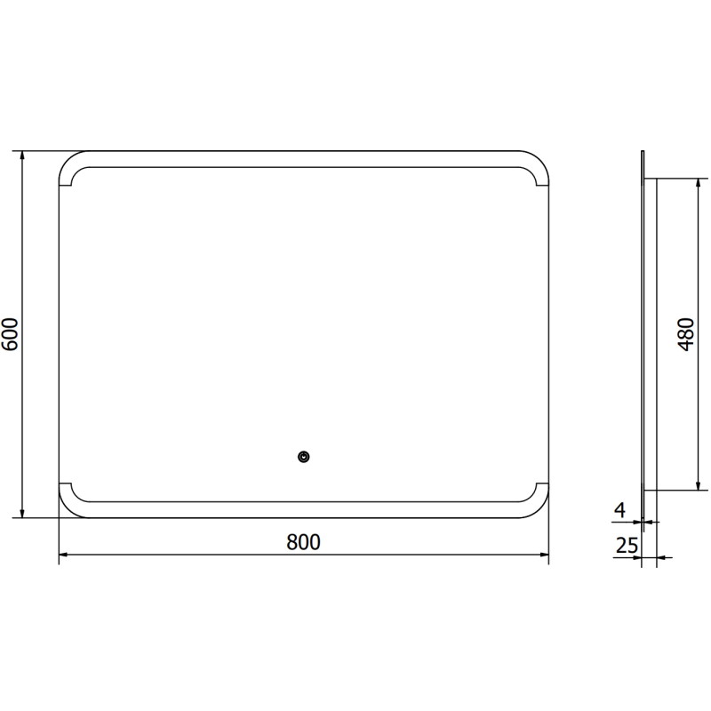 Mexen Nida osvetlené kúpeľňové zrkadlo 80 x 60 cm, LED 6000K, proti zahmlievaniu - 9806-080-060-611-00
