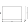Mexen Nida kúpeľňové zrkadlo s podsvietením 80 x 60 cm, LED 6000K, ochrana proti zahmlievaniu - 9806-080-060-611-00