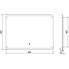 Mexen Nida osvetlené kúpeľňové zrkadlo 80 x 60 cm, LED 6000K, proti zahmlievaniu - 9806-080-060-611-00