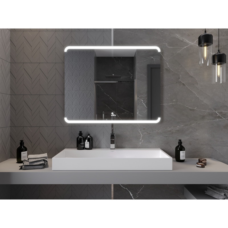 Mexen Nida osvetlené kúpeľňové zrkadlo 100 x 80 cm, LED 6000K, proti zahmlievaniu - 9806-100-080-611-00