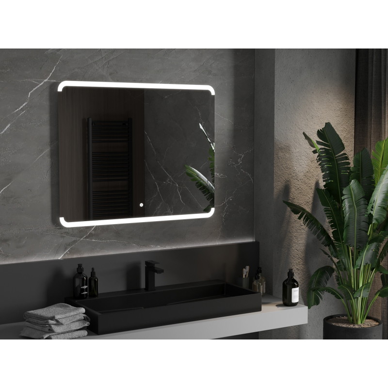 Mexen Nida osvetlené kúpeľňové zrkadlo 100 x 80 cm, LED 6000K, proti zahmlievaniu - 9806-100-080-611-00