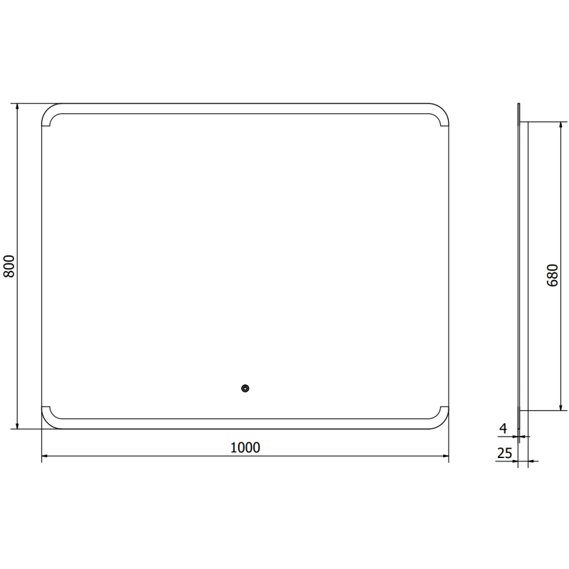 Mexen Nida kúpeľňové zrkadlo podsvietené 100 x 80 cm, LED 6000K, anti-para - 9806-100-080-611-00