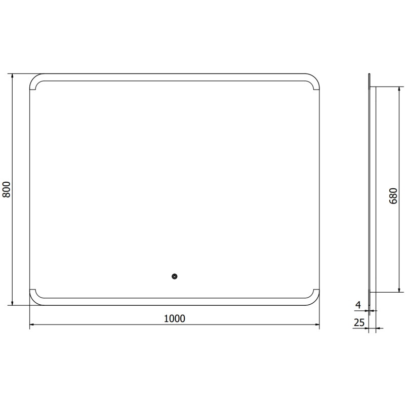 Mexen Nida osvetlené kúpeľňové zrkadlo 100 x 80 cm, LED 6000K, proti zahmlievaniu - 9806-100-080-611-00