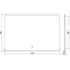 Mexen Nida osvetlené kúpeľňové zrkadlo 120 x 80 cm, LED 6000K, antifog - 9806-120-080-611-00