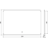 Mexen Nida podsvietené kúpeľňové zrkadlo 120 x 80 cm, LED 6000K, anti-pára - 9806-120-080-611-00