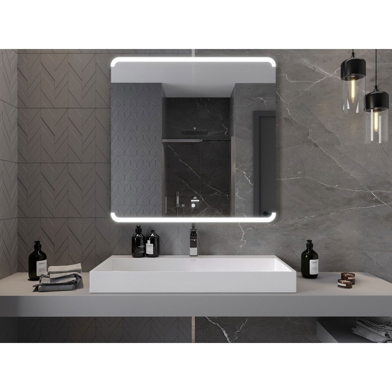 Mexen Nida kúpeľňové zrkadlo podsvietené 100 x 100 cm, LED 6000K, anti-para - 9806-100-100-611-00