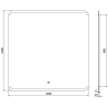 Mexen Nida kúpeľňové zrkadlo podsvietené 100 x 100 cm, LED 6000K, anti-para - 9806-100-100-611-00