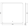 Mexen Nida kúpeľňové zrkadlo s podsvietením 100 x 100 cm, LED 6000K, proti oparu - 9806-100-100-611-00