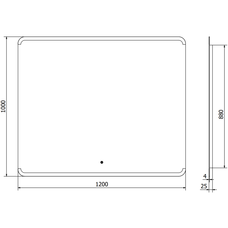 Mexen Nida osvetlené kúpeľňové zrkadlo 120 x 100 cm, LED 6000K, antifog - 9806-120-100-611-00