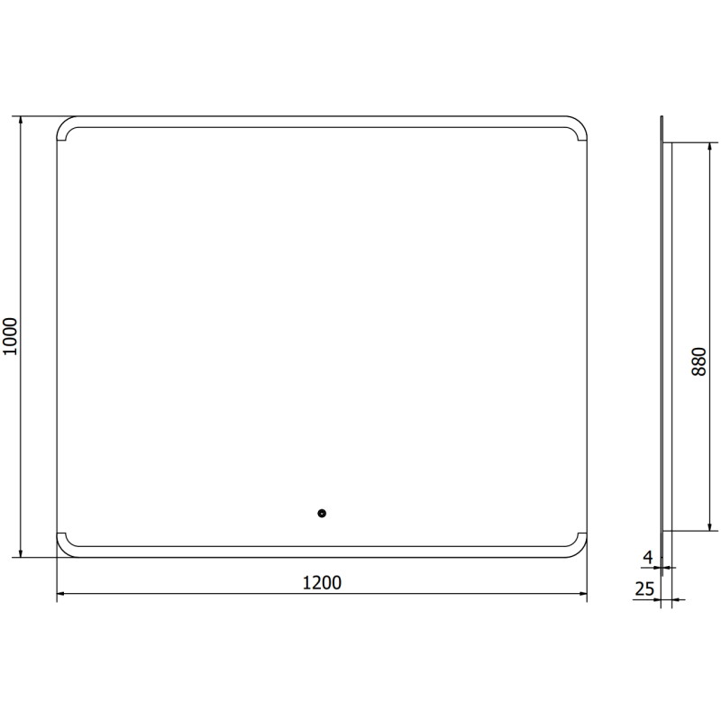 Mexen Nida podsvietené kúpeľňové zrkadlo 120 x 100 cm, LED 6000K, protizahmlievanie - 9806-120-100-611-00