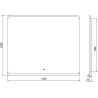 Mexen Nida kúpeľňové zrkadlo s podsvietením 120 x 100 cm, LED 6000K, ochrana proti zahmleniu - 9806-120-100-611-00