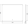 Mexen Nida osvetlené kúpeľňové zrkadlo 120 x 100 cm, LED 6000K, antifog - 9806-120-100-611-00
