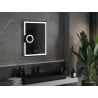 Mexen Onyx kúpeľňové zrkadlo s osvetlením a kozmetickým zrkadielkom 60 x 80 cm, LED 6000K, anti-fog - 9813-060-080-611-00
