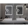 Mexen Onyx kúpeľňové zrkadlo s osvetlením a kozmetickým zrkadielkom 60 x 80 cm, LED 6000K, anti-fog - 9813-060-080-611-00