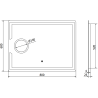 Mexen Onyx zrkadlo do kúpeľne podsvietené s kozmetickým zrkadielkom 80 x 60 cm, LED 6000K, protirosné - 9813-080-060-611-00