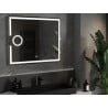 Mexen Onyx kúpeľňové zrkadlo s osvetlením a kozmetickým zrkadlom 100 x 80 cm, LED 6000K, antinápara - 9813-100-080-611-00