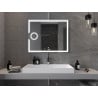 Mexen Onyx kúpeľňové zrkadlo s osvetlením a kozmetickým zrkadlom 100 x 80 cm, LED 6000K, antinápara - 9813-100-080-611-00