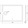 Mexen Onyx kúpeľňové zrkadlo s osvetlením a kozmetickým zrkadlom 100 x 80 cm, LED 6000K, antinápara - 9813-100-080-611-00