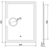 Mexen Onyx kúpeľňové zrkadlo s osvetlením a kozmetickým zrkadielkom 60 x 80 cm, LED 6000K, anti-fog - 9813-060-080-611-00
