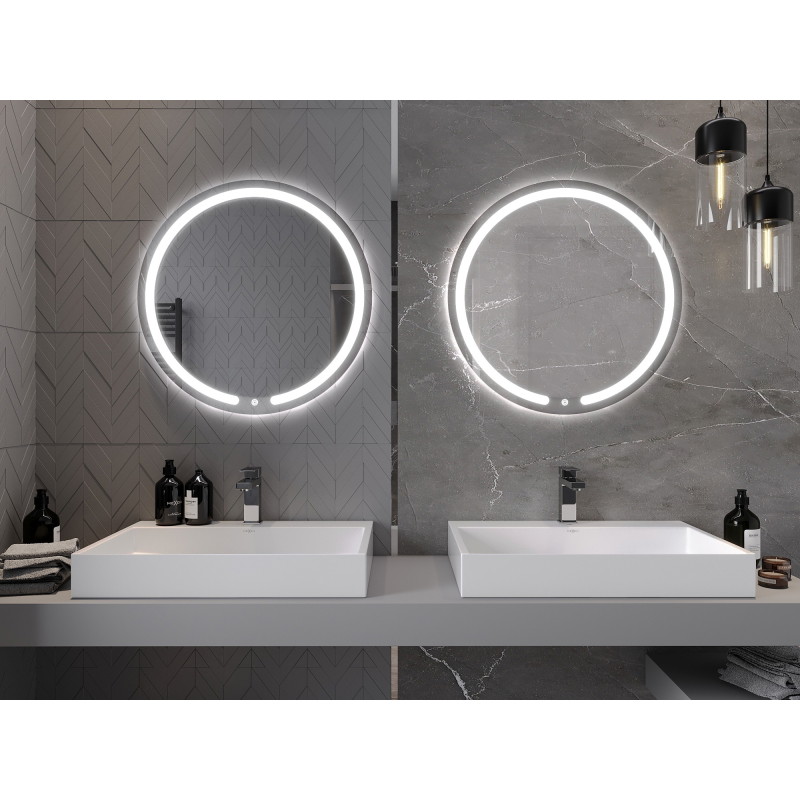 Mexen Rose kúpeľňové zrkadlo podsvietené, okrúhle 70 cm, LED 6000K, protizahmlievacie - 9810-070-070-611-00