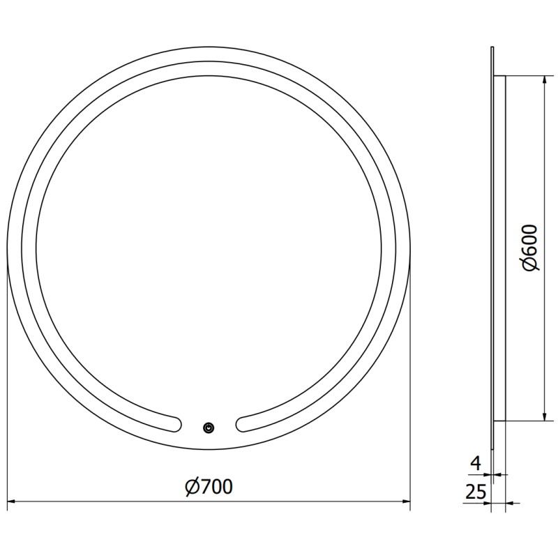 Mexen Rose osvetlené zrkadlo do kúpeľne, okrúhle 70 cm, LED 6000K, proti zahmlievaniu - 9810-070-070-611-00