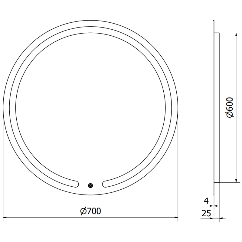 Mexen Rose podsvietené kúpeľňové zrkadlo, okrúhle 70 cm, LED 6000K, proti zahmlievaniu - 9810-070-070-611-00