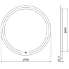 Mexen Rose kúpeľňové zrkadlo s podsvietením 70 x 70 cm, LED 6000K, ochrana proti zahmleniu - 9810-070-070-611-00