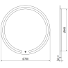 Mexen Rose osvetlené zrkadlo do kúpeľne, okrúhle 70 cm, LED 6000K, proti zahmlievaniu - 9810-070-070-611-00