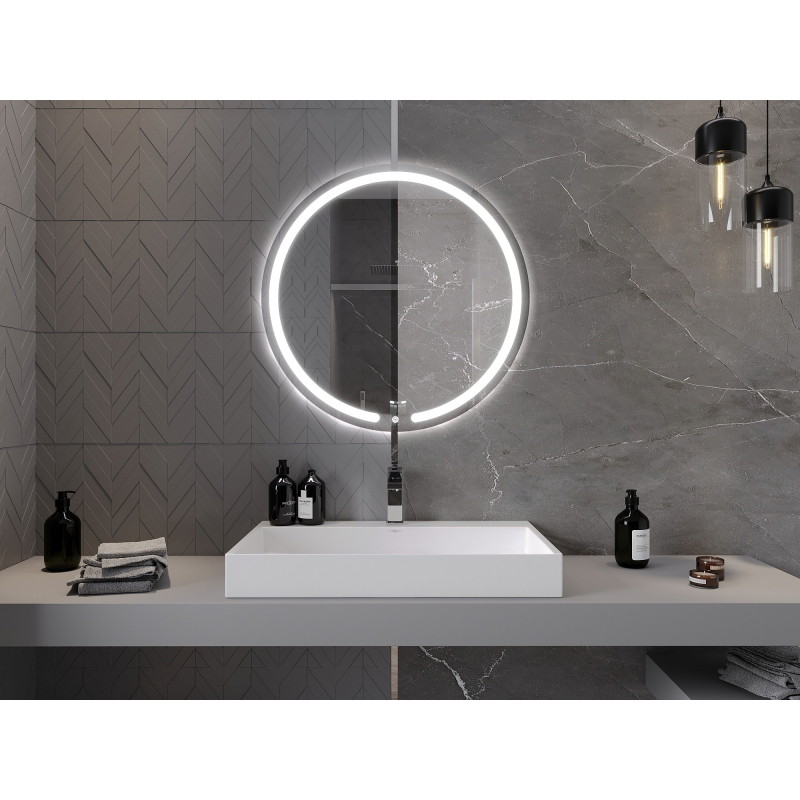 Mexen Rose kúpeľňové zrkadlo podsvietené, okrúhle 80 cm, LED 6000K, proti zahmlievaniu - 9810-080-080-611-00