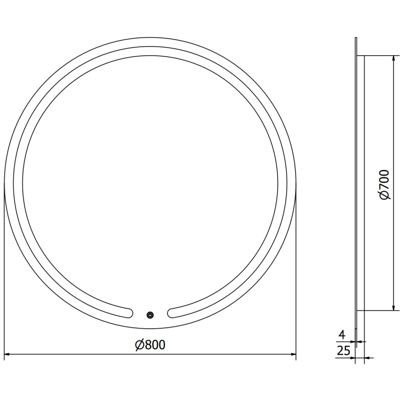 Mexen Rose kúpeľňové zrkadlo podsvietené, okrúhle 80 cm, LED 6000K, proti zahmlievaniu - 9810-080-080-611-00