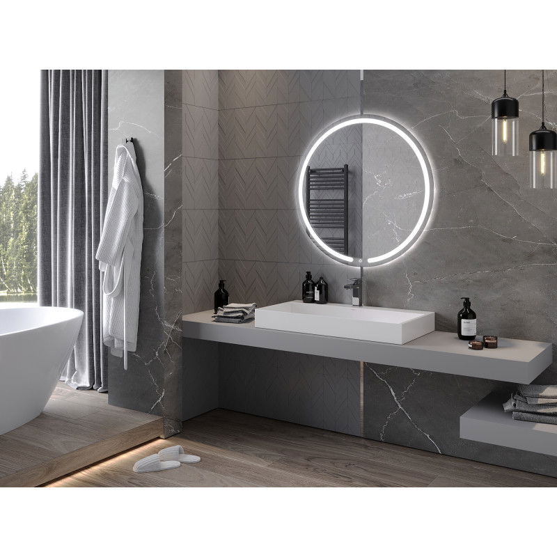 Mexen Rose podsvietené okrúhle zrkadlo do kúpeľne, 90 cm, LED 6000K, antifog - 9810-090-090-611-00