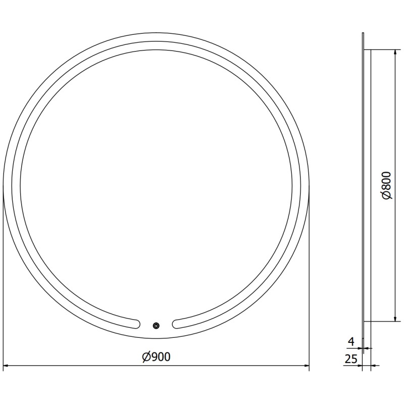 Mexen Rose osvetlené kúpeľňové zrkadlo, okrúhle 90 cm, LED 6000K, proti zahmlievaniu - 9810-090-090-611-00