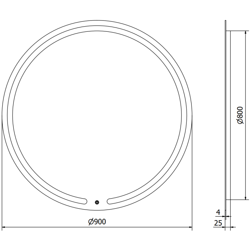 Mexen Rose podsvietené okrúhle zrkadlo do kúpeľne, 90 cm, LED 6000K, antifog - 9810-090-090-611-00