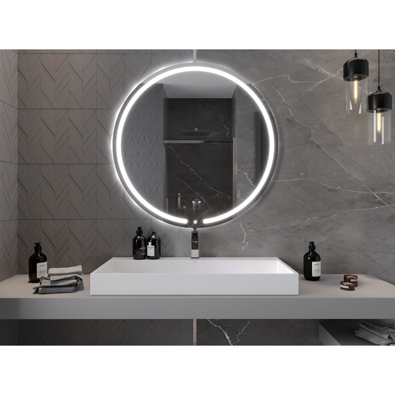 Mexen Rose kúpeľňové zrkadlo s podsvietením, okrúhle 100 cm, LED 6000K, antizahmlievanie - 9810-100-100-611-00