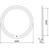 Mexen Rose osvetlené kúpeľňové zrkadlo, okrúhle 60 cm, LED 6000K, proti zahmlievaniu - 9810-060-060-611-00