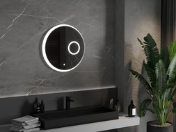 Mexen Ella kúpeľňové zrkadlo osvetlené s kozmetickým zrkadlom, okrúhle 60 cm, LED 6000K, antifog - 9811-060-060-611-00