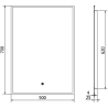 Mexen Erma osvetlené kúpeľňové zrkadlo 50 x 70 cm, LED 6000K, proti zahmlievaniu, čierny rám - 9814-050-070-611-70