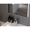 Mexen Erma LED podsvietené kúpeľňové zrkadlo 50 x 70 cm, LED 6000K, anti-pára, čierny rám - 9814-050-070-611-70