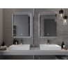 Mexen Erma osvetlené kúpeľňové zrkadlo 60 x 80 cm, LED 6000K, proti pare, čierny rám - 9814-060-080-611-70