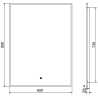 Mexen Erma kúpeľňové zrkadlo s podsvietením 60 x 80 cm, LED 6000K, ochrana proti zahmleniu, čierny rám - 9814-060-080-611-70