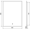 Mexen Erma kúpeľňové zrkadlo s podsvietením 60 x 80 cm, LED 6000K, proti rosneniu, čierny rám - 9814-060-080-611-70