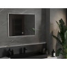 Mexen Erma osvetlené kúpeľňové zrkadlo 80 x 60 cm, LED 6000K, proti zahmlievaniu, čierny rám - 9814-080-060-611-70