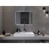 Mexen Erma osvetlené kúpeľňové zrkadlo 80 x 60 cm, LED 6000K, proti zahmlievaniu, čierny rám - 9814-080-060-611-70