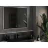 Mexen Erma kúpeľňové zrkadlo s podsvietením 100 x 80 cm, LED 6000K, proti zahmlievaniu, čierny rám - 9814-100-080-611-70