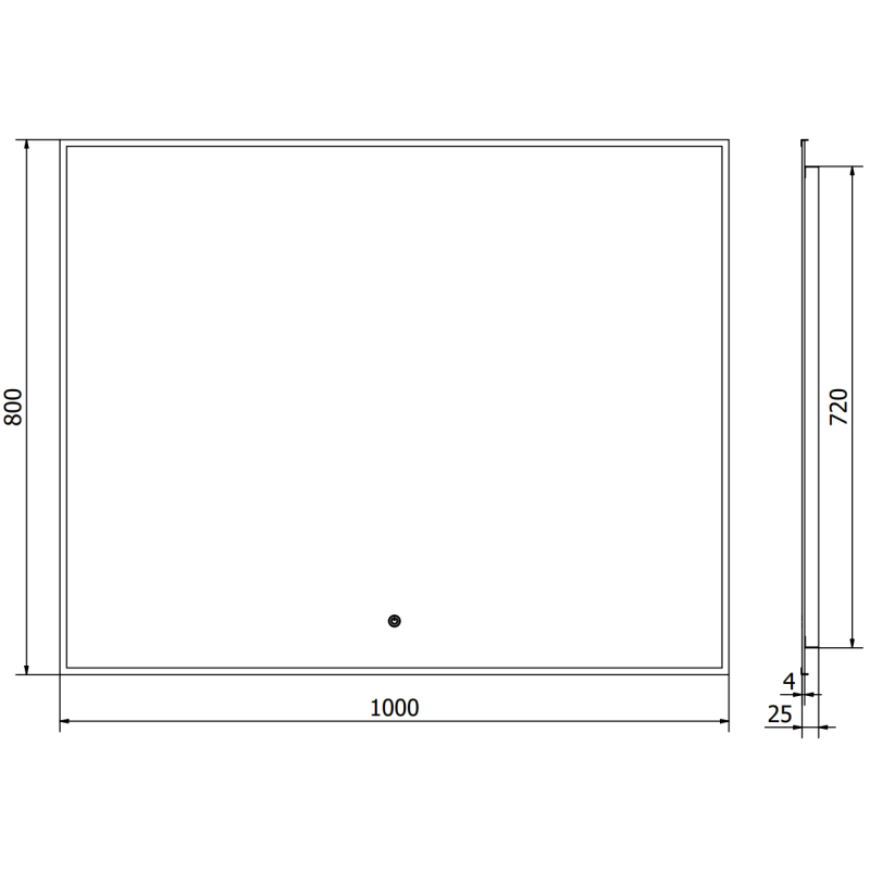 Mexen Erma kúpeľňové zrkadlo s osvetlením 100 x 80 cm, LED 6000K, proti zahmlievaniu, čierny rám - 9814-100-080-611-70