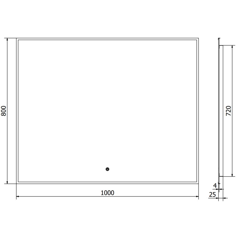 Mexen Erma osvetlené kúpeľňové zrkadlo 100 x 80 cm, LED 6000K, proti zahmlievaniu, čierny rám - 9814-100-080-611-70