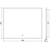 Mexen Erma kúpeľňové zrkadlo s podsvietením 100 x 80 cm, LED 6000K, proti zahmlievaniu, čierny rám - 9814-100-080-611-70